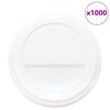 vidaXL papīra kafijas tasī&scaron;u vāki &Oslash;80 mm 8oz 1000 gab. Balta plastmasa