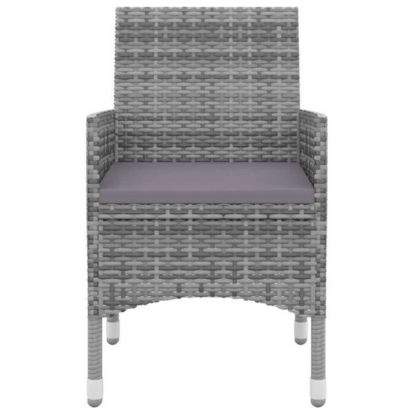 vidaXL 7-daļīgs dārza mēbeļu komplekts, matrači, rotangpalma, stikls