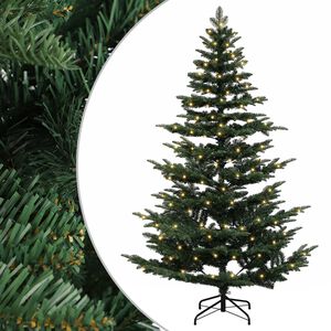 vidaXL Mākslīgā Saliekamā Ziemassvētku Egle 120 cm 150 LED Silti balts