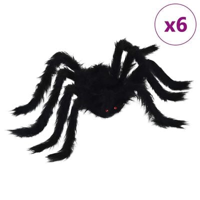 Helovīna zirnekļa dekorācija 6 gab. melna 75 cm