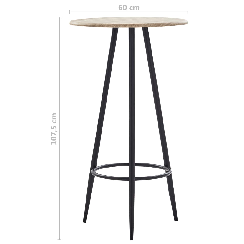 vidaXL bāra galds, ozolkoka krāsa, 60x107,5 cm, MDF