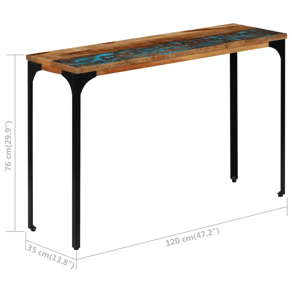 vidaXL konsoles galdiņš, 120x35x76 cm, pārstrādāts masīvkoks