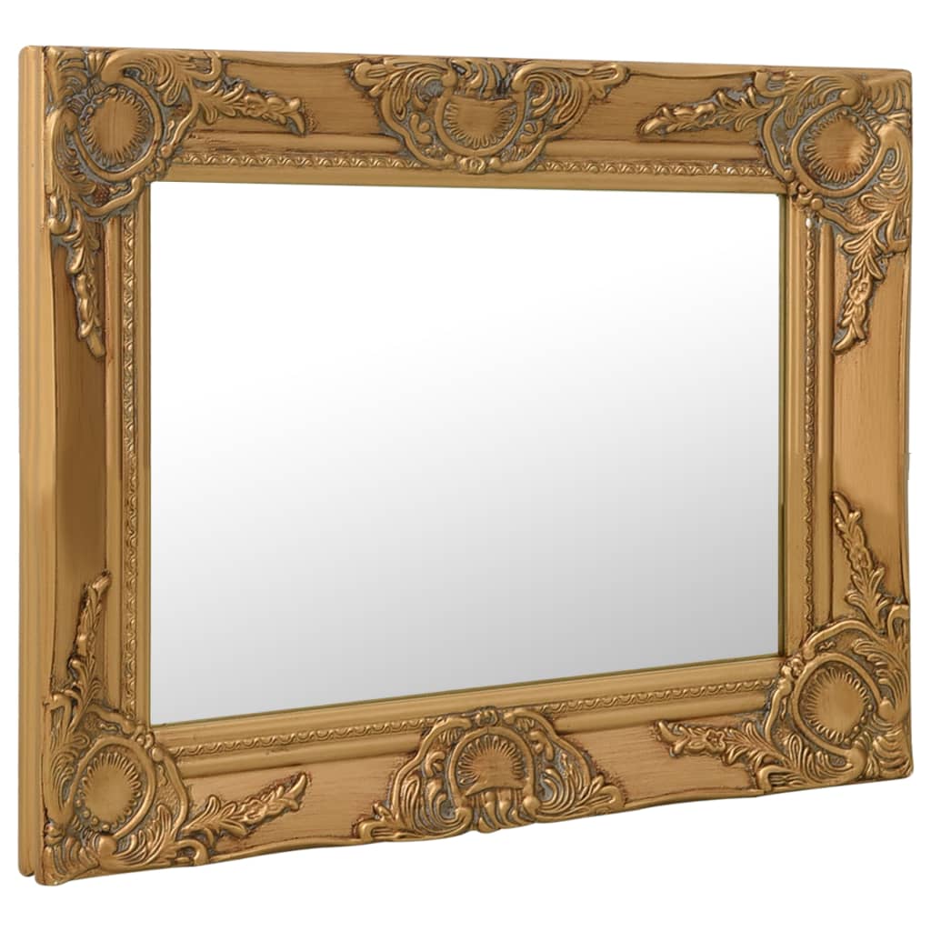 vidaXL baroka stila sienas spogulis, 50x40 cm, zelta krāsā