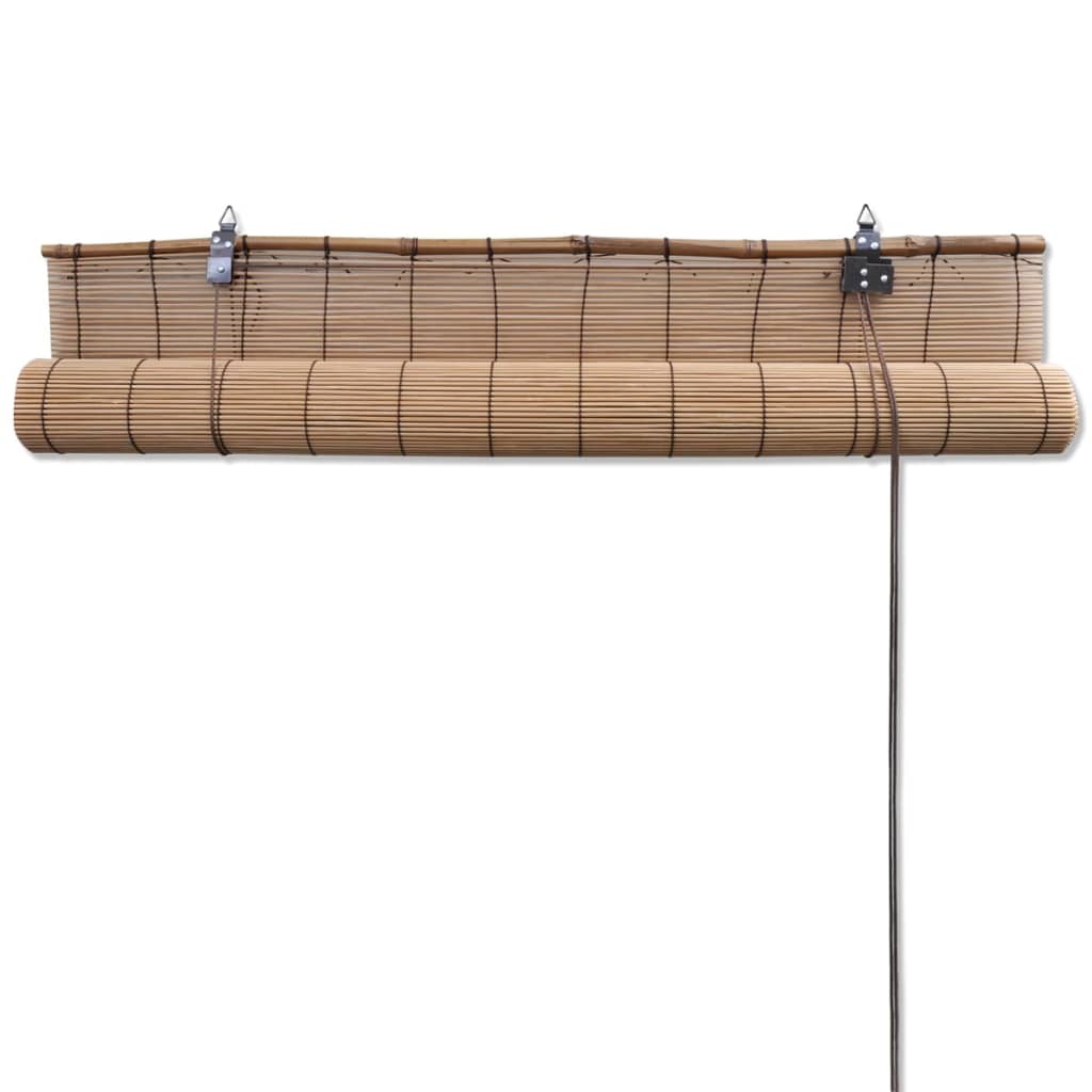 vidaXL ruļļu žalūzija, brūns bambuss, 100x160 cm