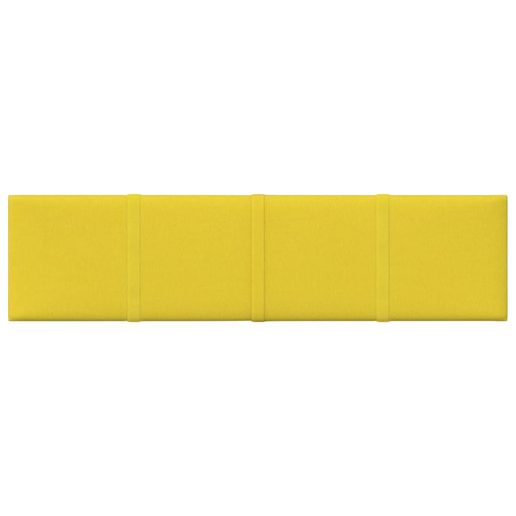 vidaXL sienas paneļi, 12 gab., gaiši dzelteni, 60x15cm, audums, 1,08m²
