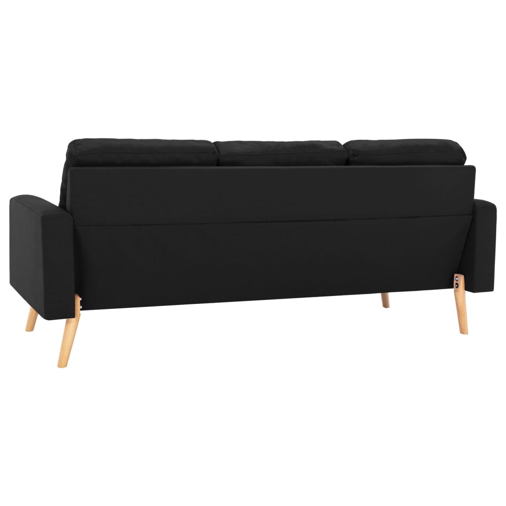 vidaXL 2-daļīgs dīvānu komplekts, melns audums