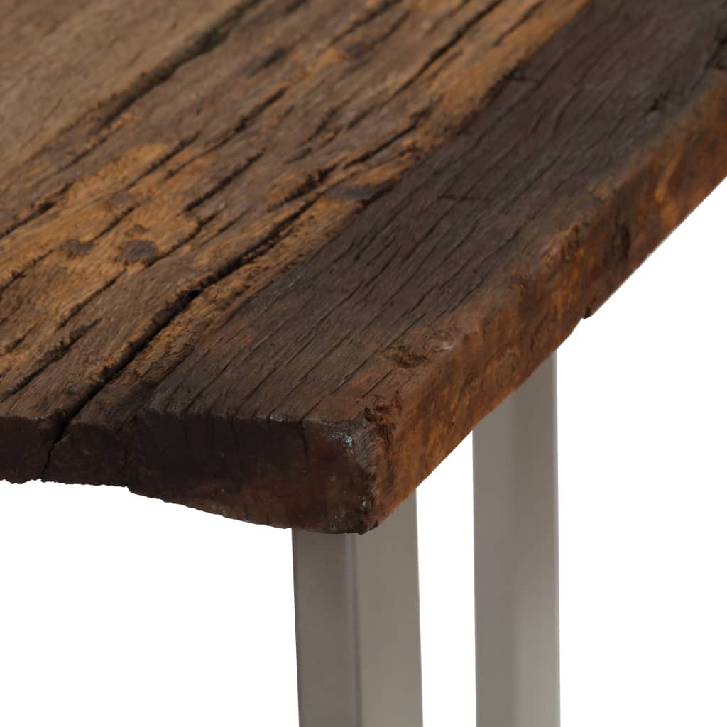 vidaXL konsoles galdiņš, pārstrādāts koks un tērauds, 120x35x76 cm