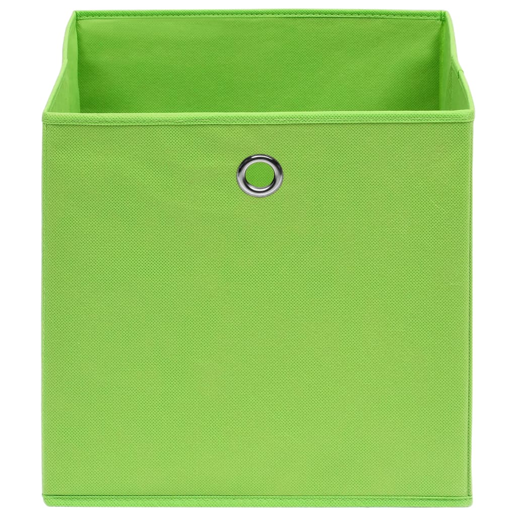 vidaXL uzglabāšanas kastes, 10 gab., zaļas, 32x32x32 cm, audums