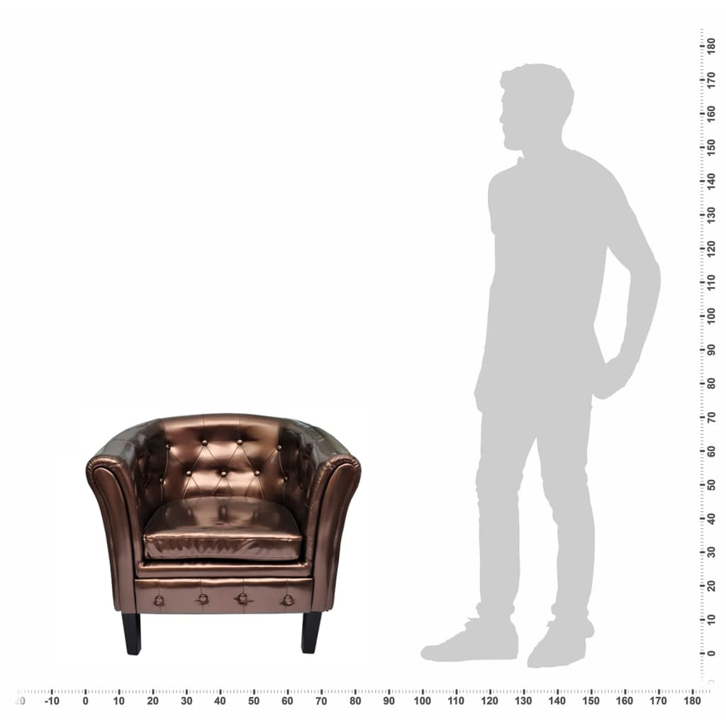 vidaXL klubkrēsls, brūna mākslīgā āda