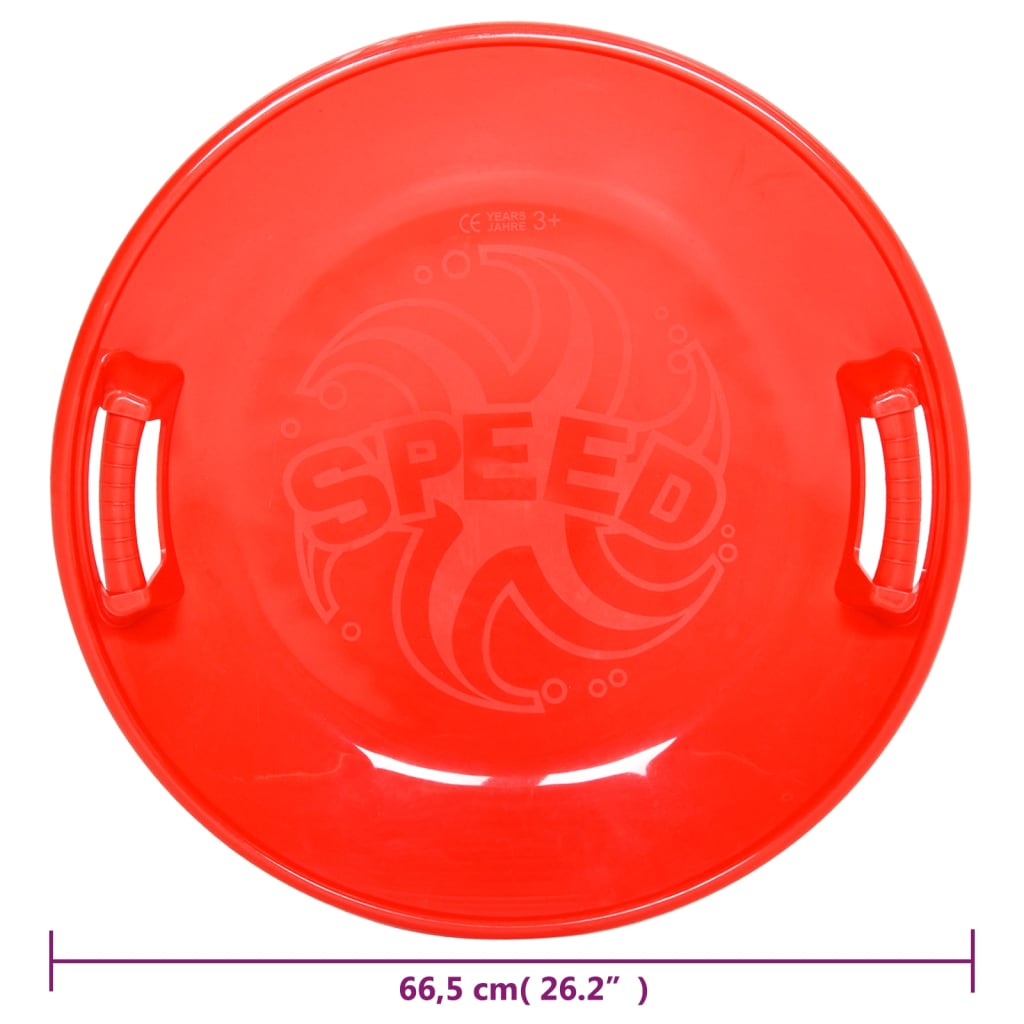 vidaXL apaļas ragavas, sarkanas, 66,5 cm, PP