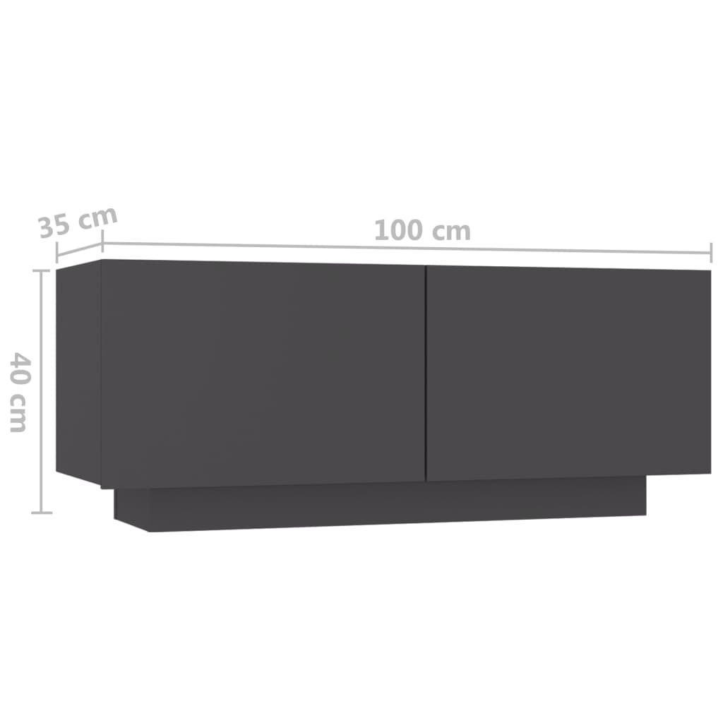 vidaXL naktsskapītis, 100x35x40 cm, pelēks, skaidu plāksne