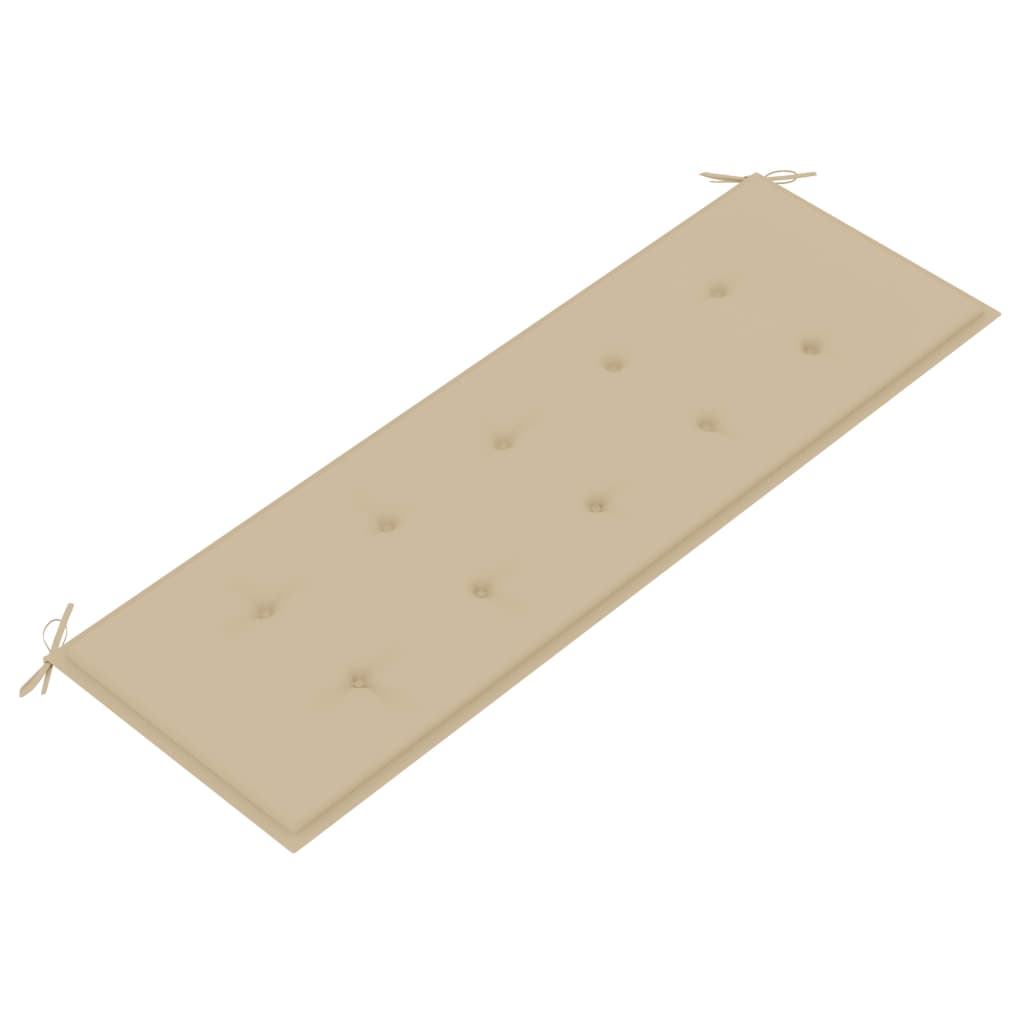 vidaXL sols ar bēšu matraci, 150 cm, masīvs tīkkoks
