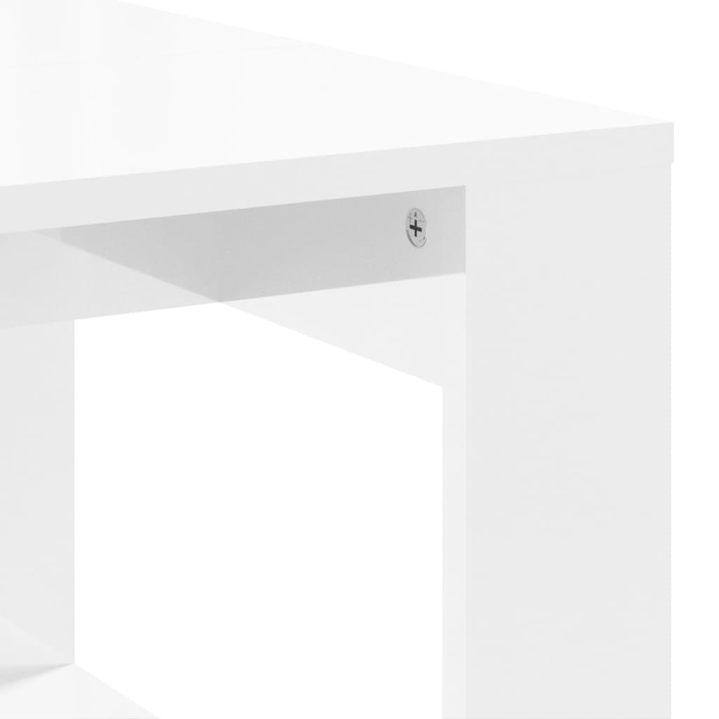 vidaXL kafijas galdiņš, spīdīgi balts, 102x50x35 cm, inženierijas koks