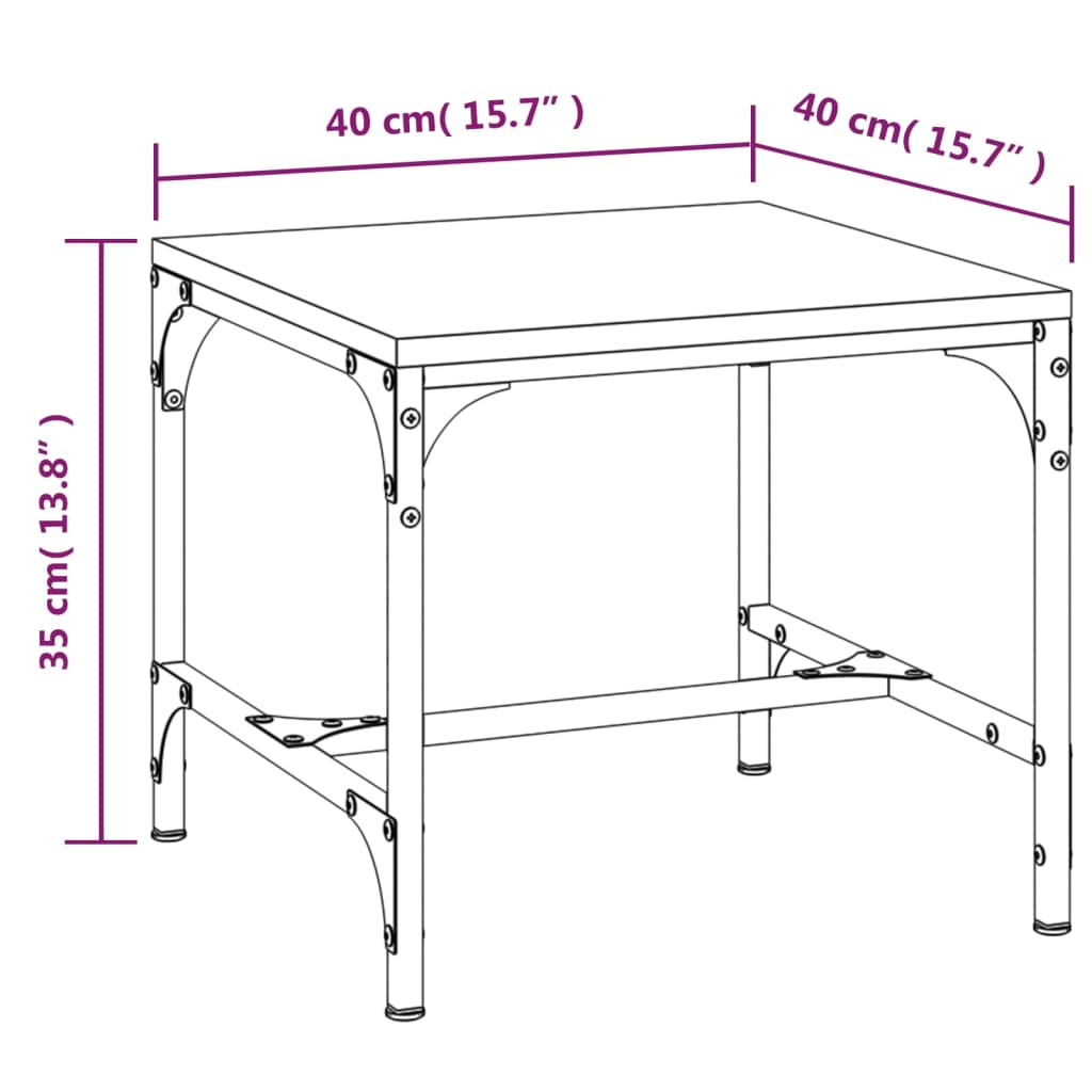 vidaXL galdiņi, 2 gab., ozolkoka krāsa, 40x40x35 cm, inženierijas koks