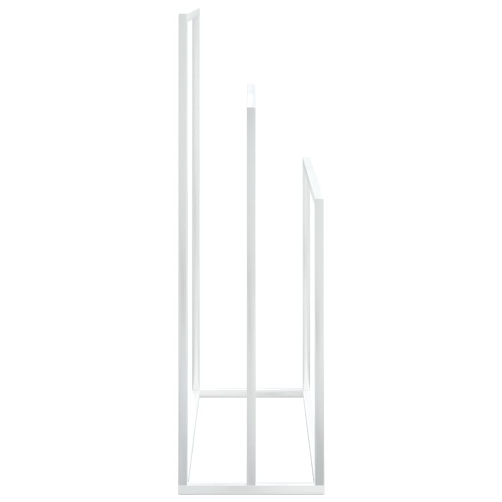 vidaXL dvieļu statīvs, balts, 48x24x79 cm, dzelzs