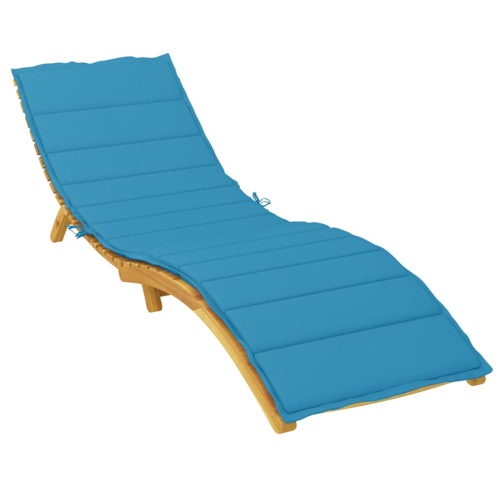 vidaXL sauļošanās krēsla matracis, 200x60x3 cm, audums, zils