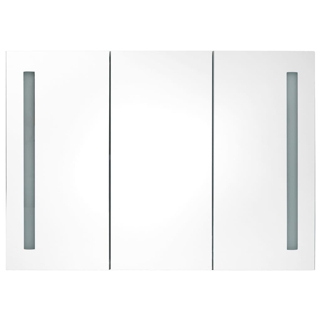 vidaXL vannasistabas skapītis ar spoguli un LED, 89x14x62 cm, pelēks