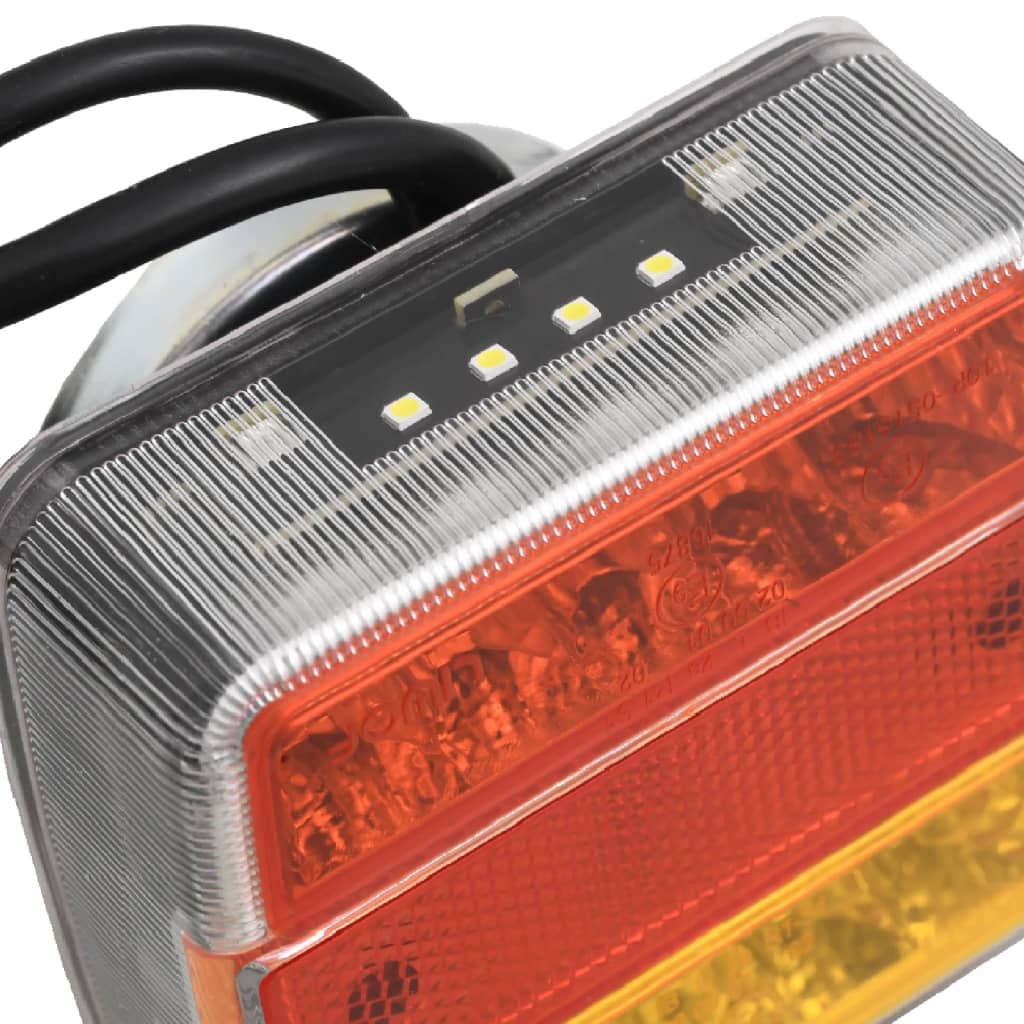 vidaXL piekabes lukturi, 2 gab., sarkani, 10,5x7,5x10 cm, 12 V, LED