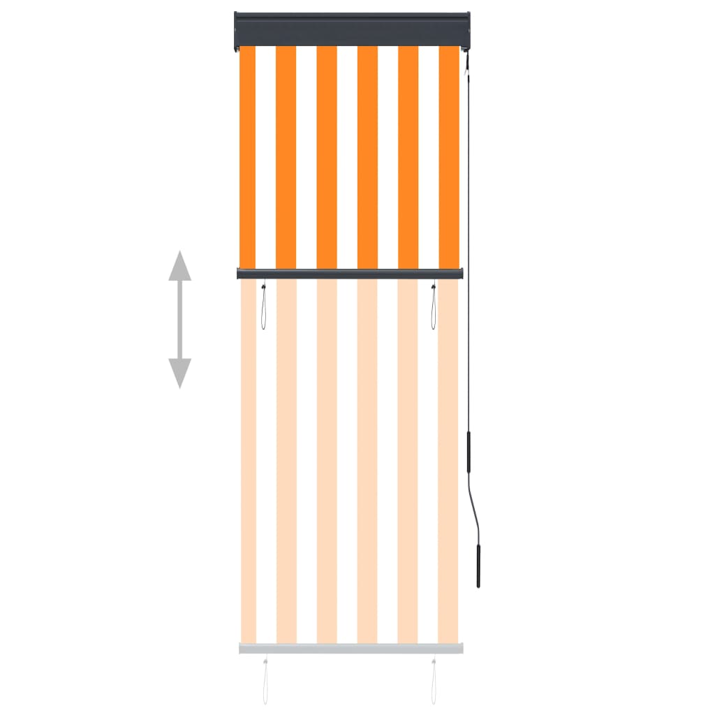 vidaXL āra ruļļu žalūzija, 60x250 cm, balta un oranža