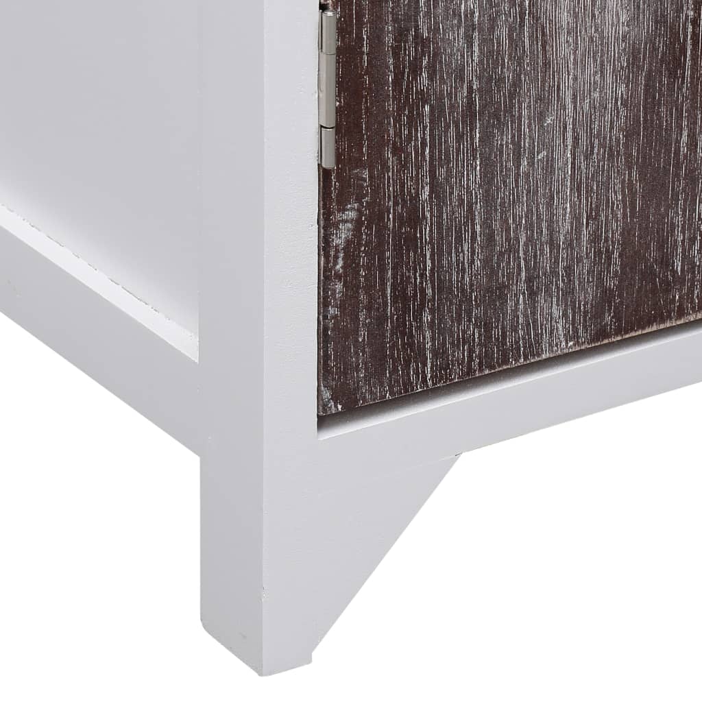 vidaXL vannasistabas skapītis, 46x24x116 cm, koks, balts ar brūnu