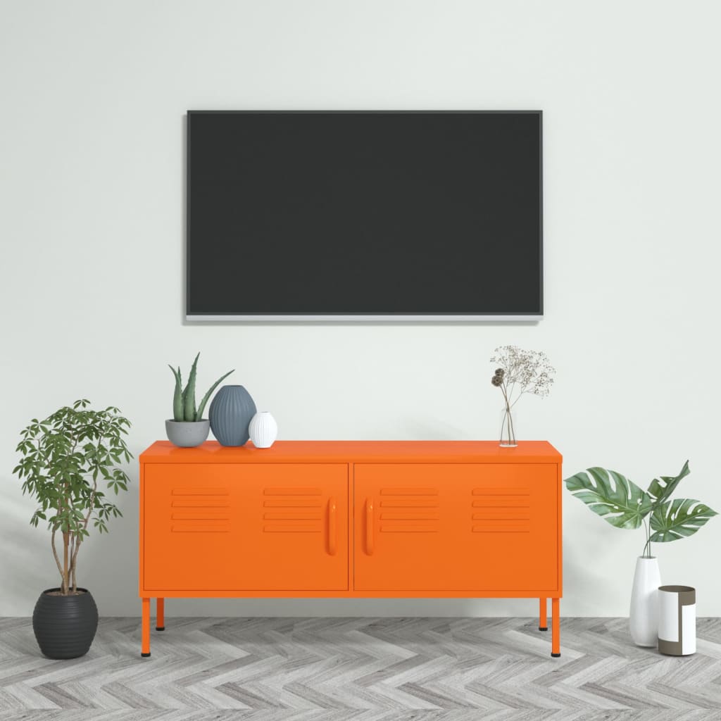 vidaXL TV skapītis, 105x35x50 cm, tērauds, oranžs