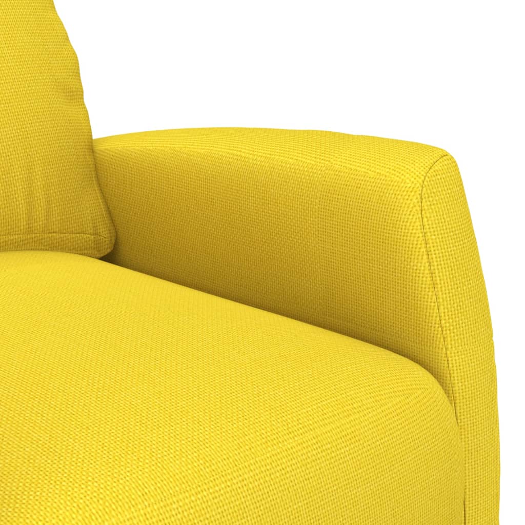 vidaXL atpūtas krēsls, paceļams, gaiši dzeltens audums
