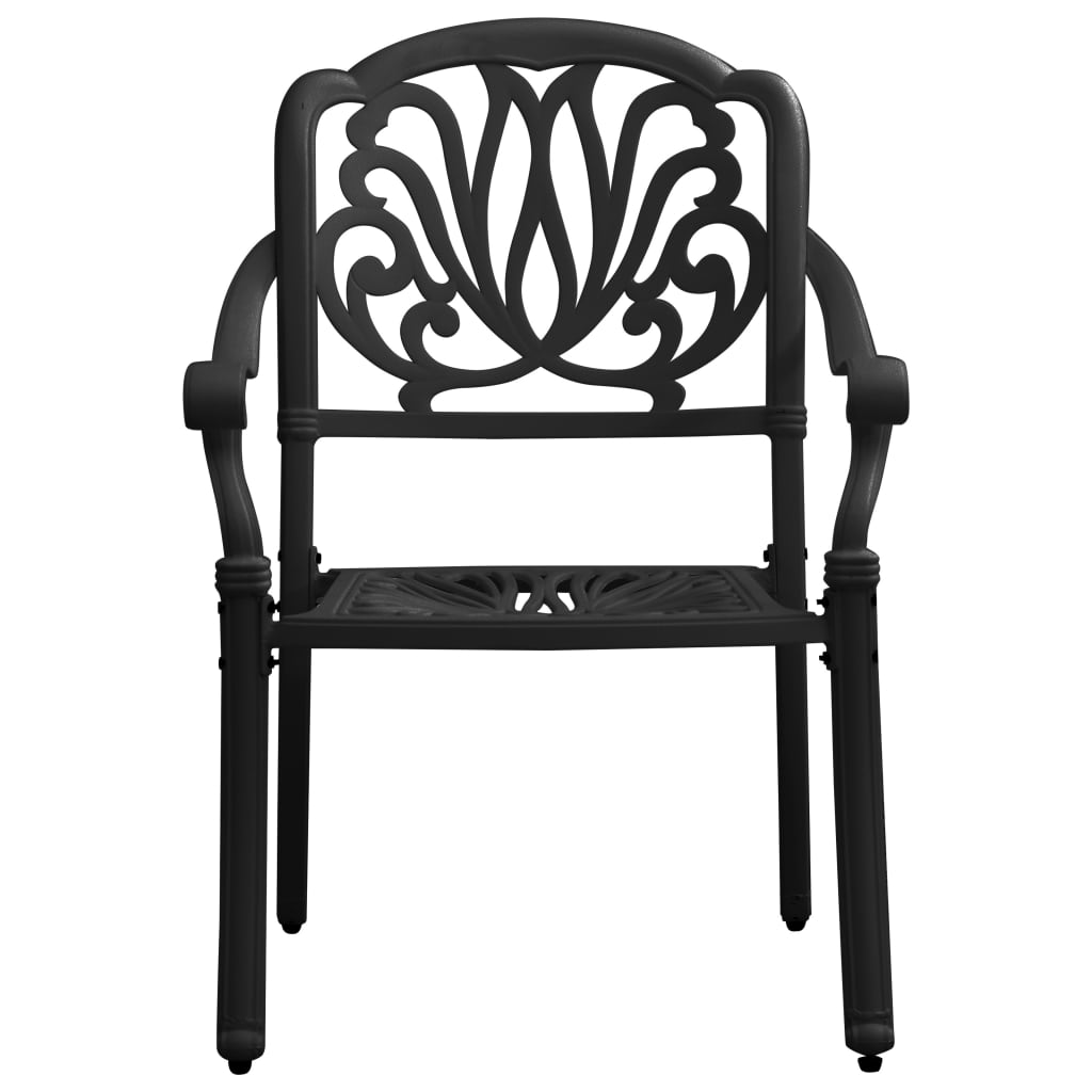 vidaXL dārza krēsli, 2 gab., liets alumīnijs, melni