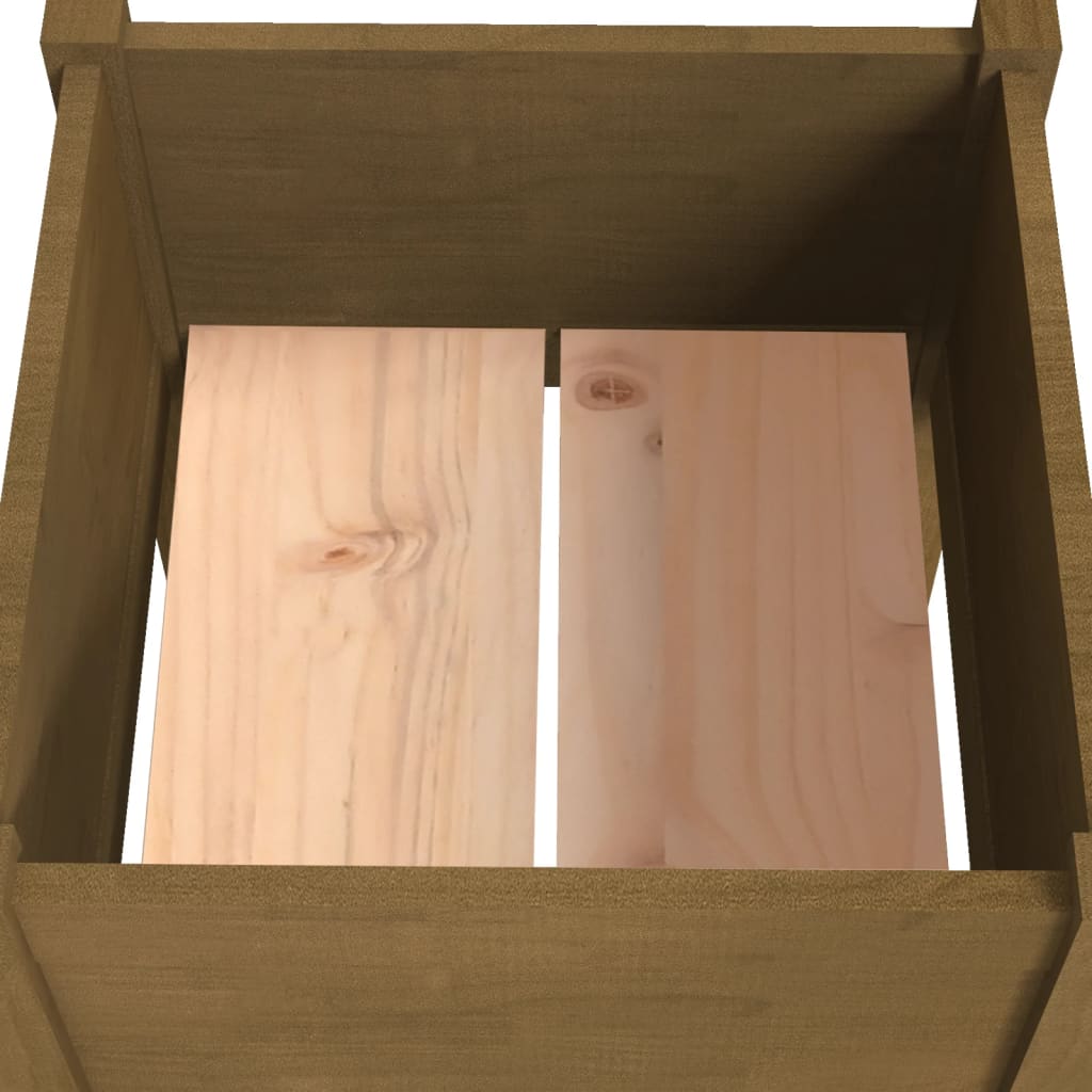 vidaXL dārza puķu kastes, 2 gab., 50x50x70 cm, brūns priedes masīvkoks