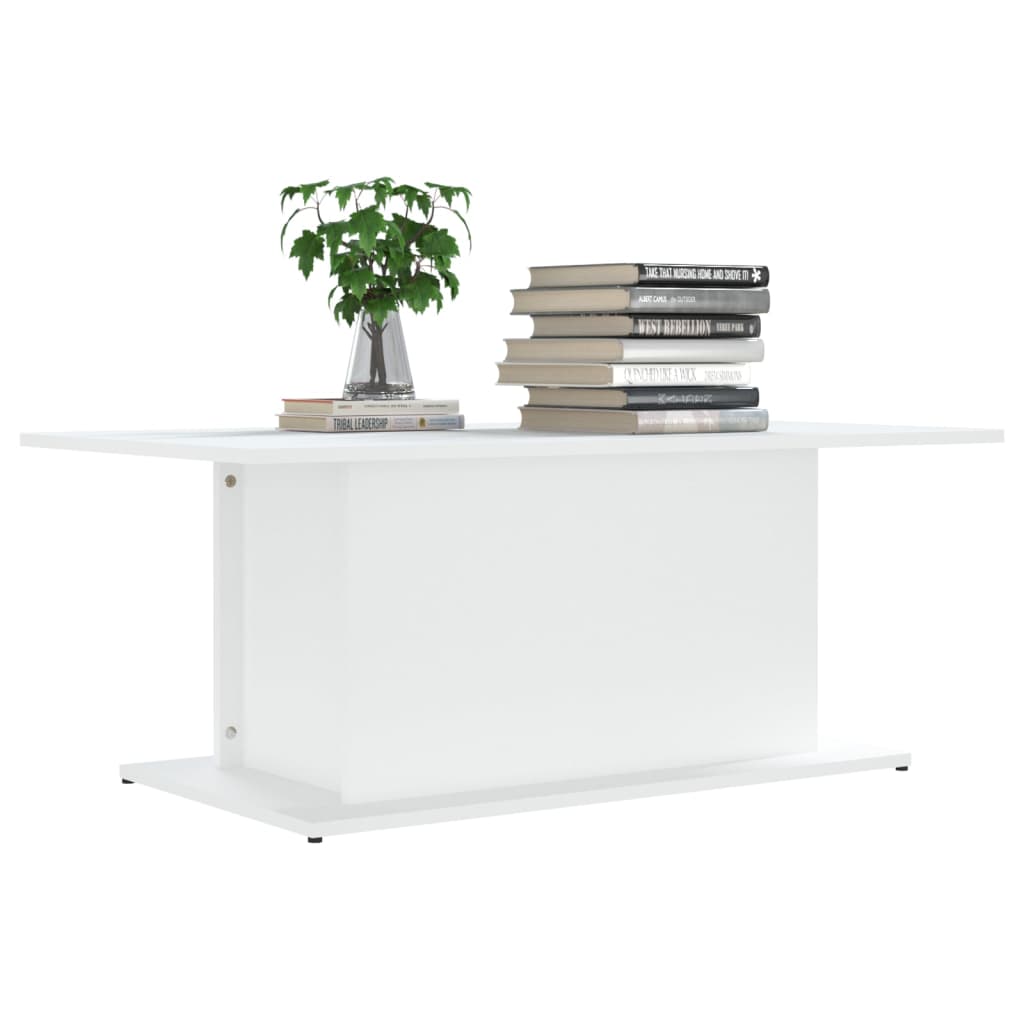 vidaXL kafijas galdiņš, balts, 102x55,5x40 cm, skaidu plāksne