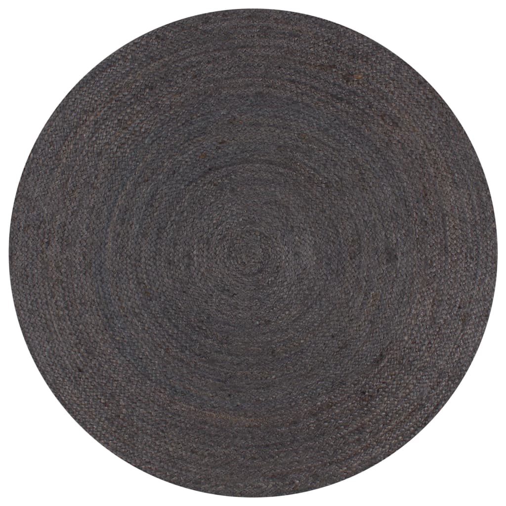 vidaXL paklājs, 120 cm, roku darbs, apaļš, džuta, tumši pelēks