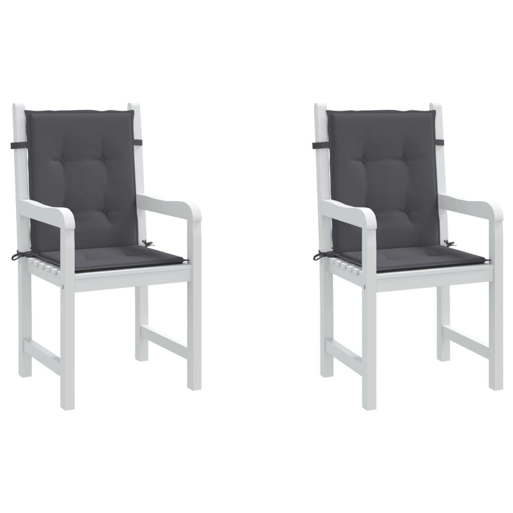 vidaXL dārza krēslu spilveni, 2 gab., audums, antracītpelēks
