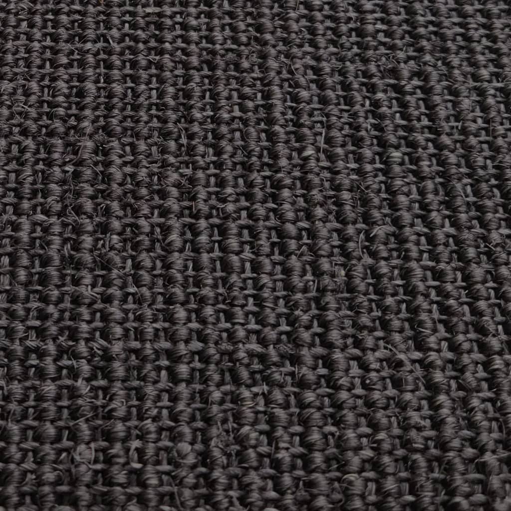 vidaXL paklājs, dabīgs sizals, 100x250 cm, melns
