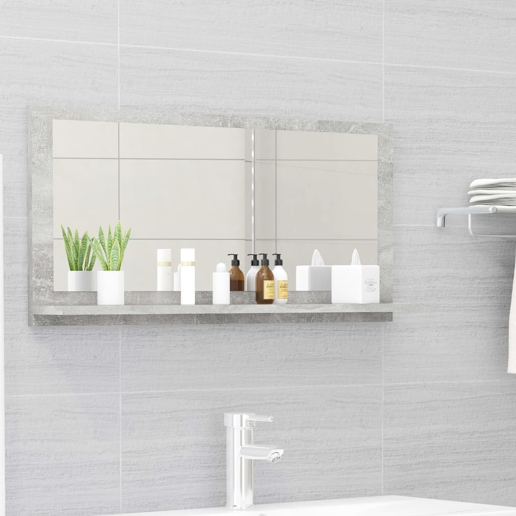 vidaXL vannasistabas spogulis, betona pelēks, 80x10,5x37 cm