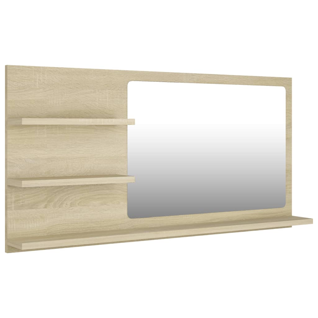 vidaXL vannasistabas spogulis, ozolkoka krāsā, 90x10,5x45 cm