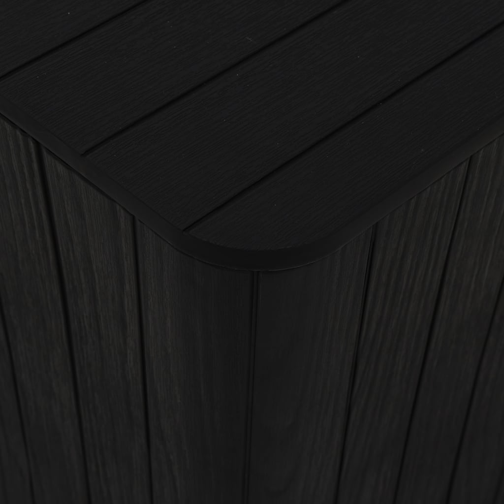 vidaXL dārza galds ar noņemamu vāku, melns, polipropilēns