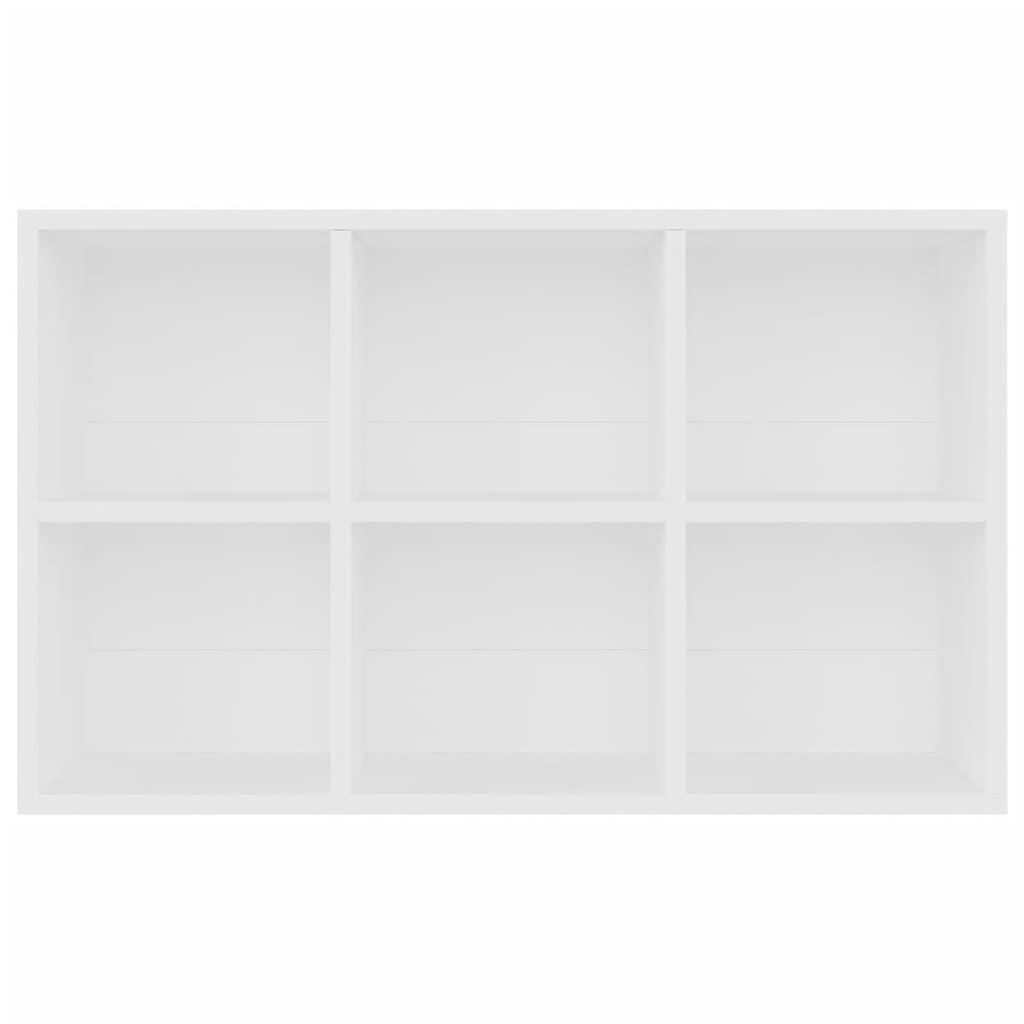vidaXL grāmatu plaukts, balts, 66x30x98 cm, skaidu plāksne