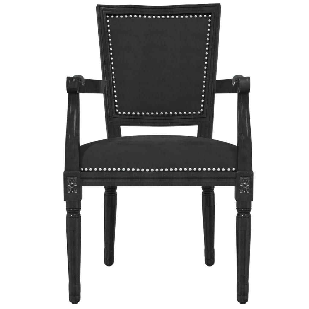 vidaXL virtuves krēsls, melns samts