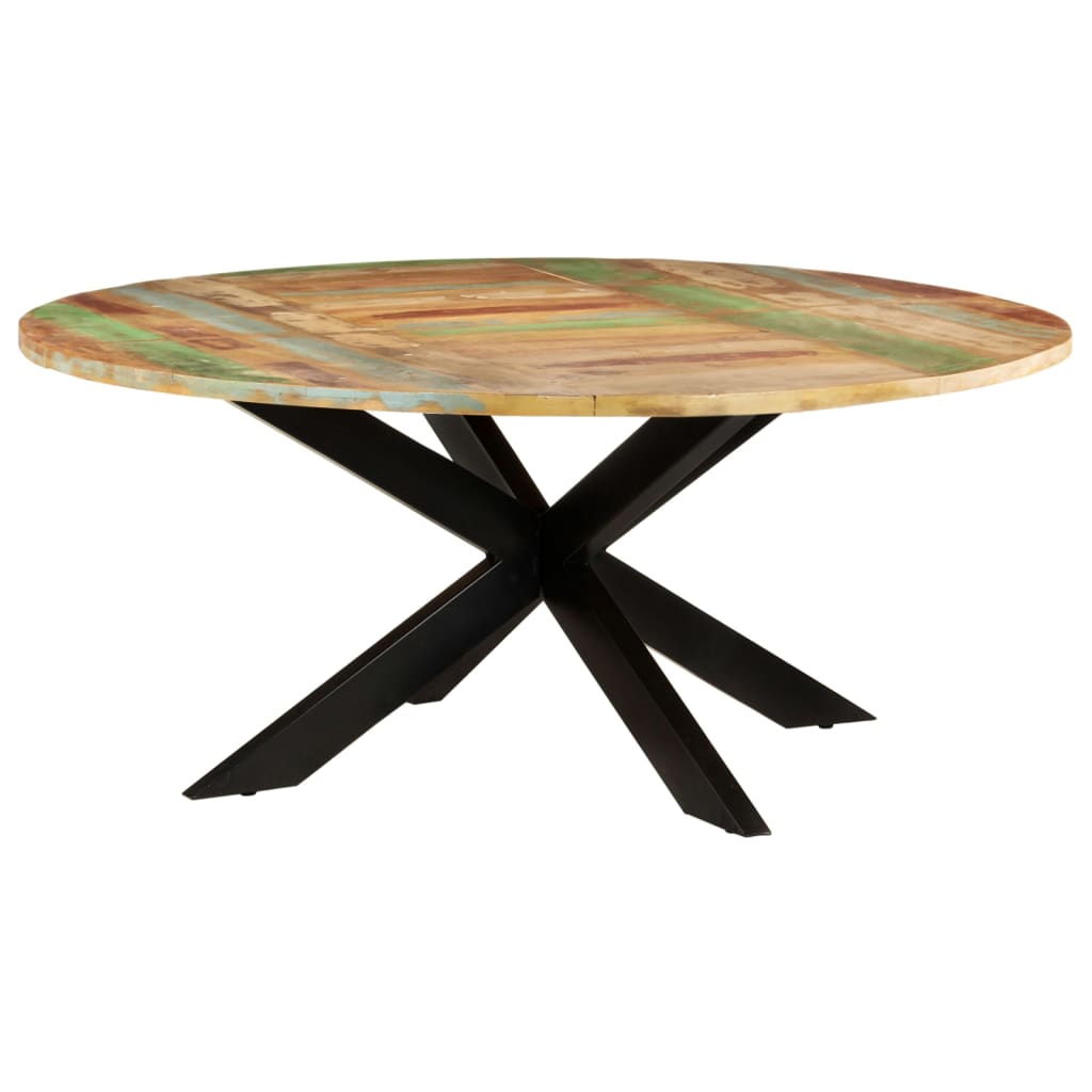 vidaXL virtuves galds, apaļš, 175x75 cm, pārstrādāts masīvkoks