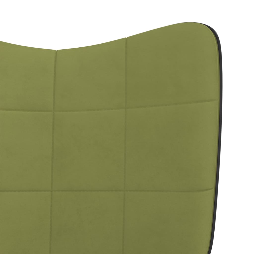 vidaXL šūpuļkrēsls, gaiši zaļš, samts un PVC