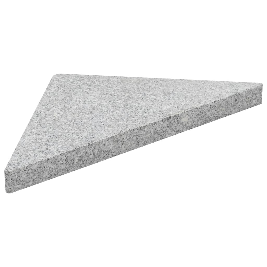 vidaXL saulessarga pamatne, 4 daļas, trīsstūrveida, pelēks granīts
