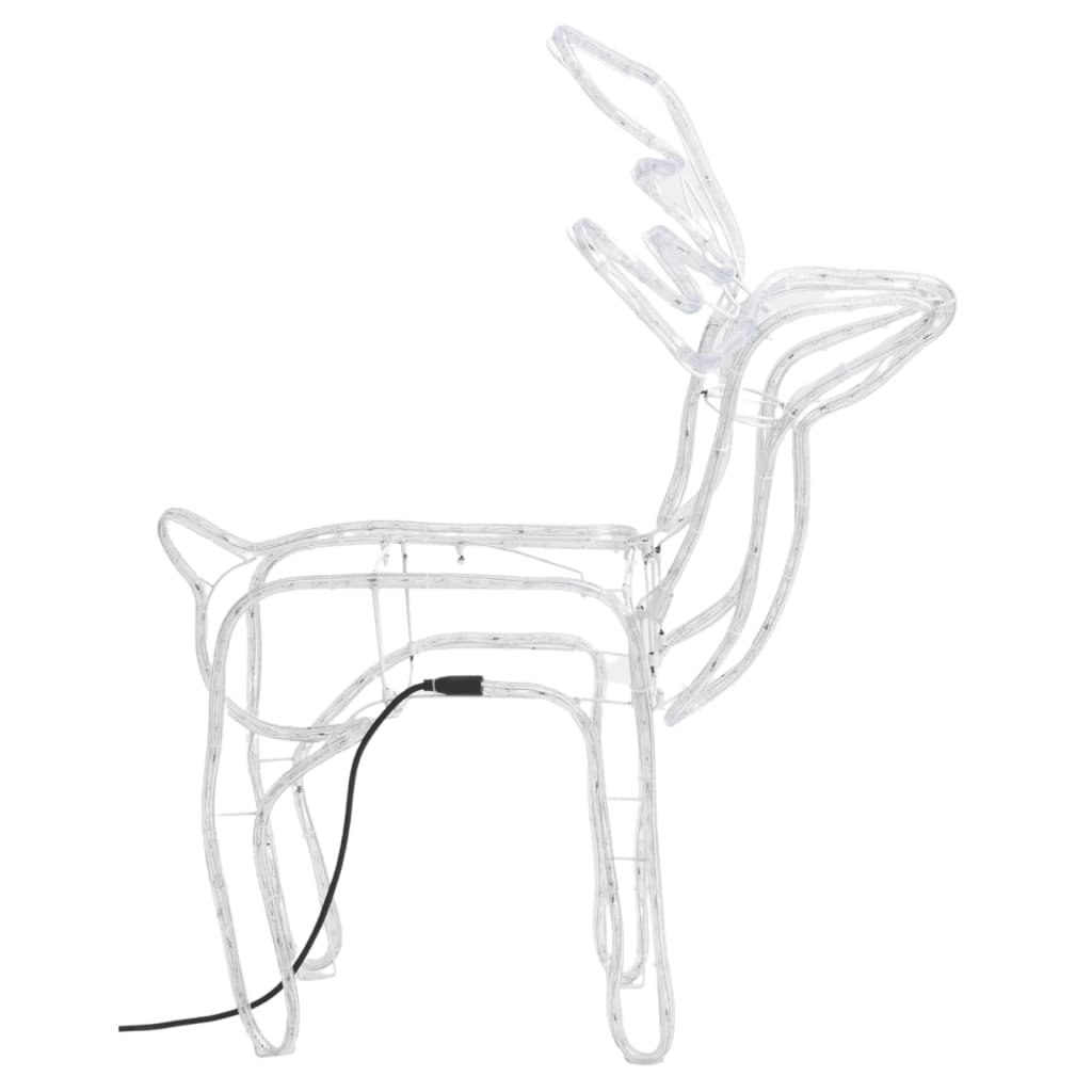 vidaXL 3-daļīgs ziemeļbriežu figūru komplekts, silti baltas lampiņas