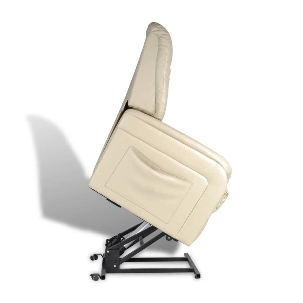 vidaXL TV krēsls, atgāžams, bēša mākslīgā āda