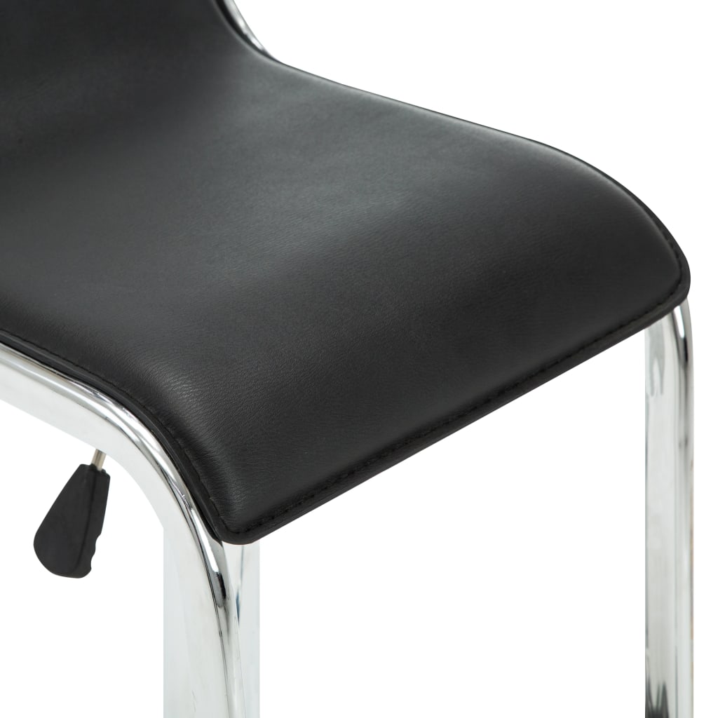 vidaXL grozāmi bāra krēsli, 2 gab., melna mākslīgā āda
