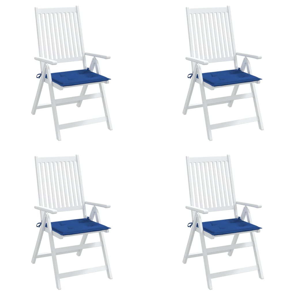 vidaXL dārza krēslu spilveni, 4 gab., zili, 50x50x3 cm, audums