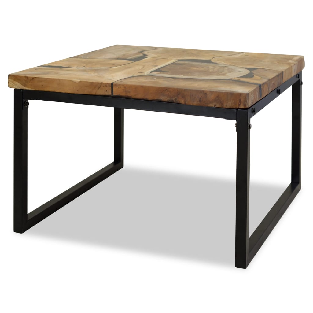 vidaXL kafijas galdiņš, 60x60x40 cm, tīkkoks, sveķu materiāls