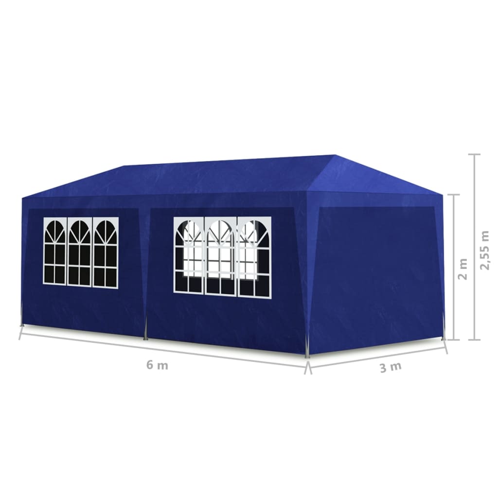vidaXL svinību telts, 3x6 m, zila