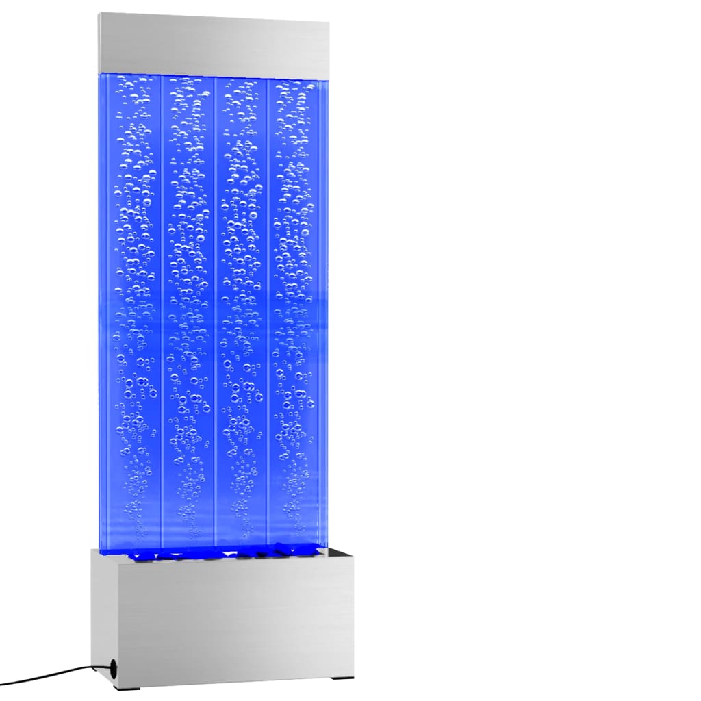 vidaXL burbuļu kolonna ar RGB LED, nerūsējošs tērauds, akrils, 110 cm