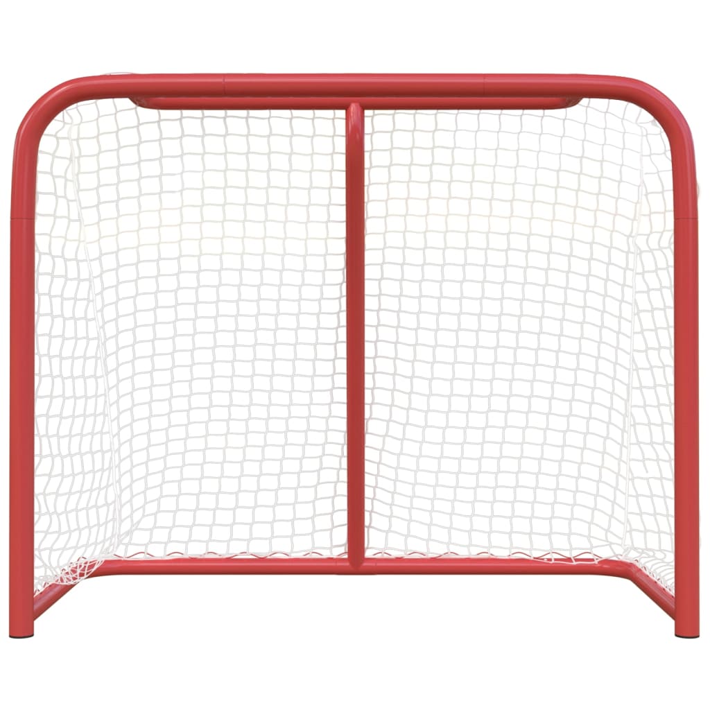 vidaXL hokeja vārti, sarkanbalti, 183x71x122 cm, poliesters