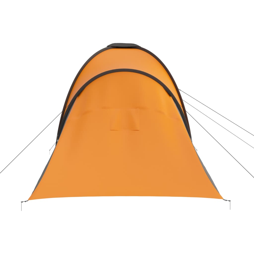 vidaXL sešvietīga telts, pelēka un oranža