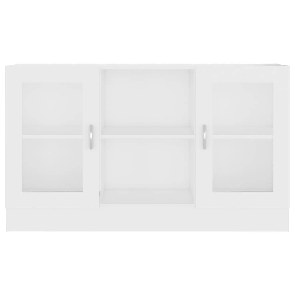 vidaXL vitrīna, balta, 120x30,5x70 cm, skaidu plāksne